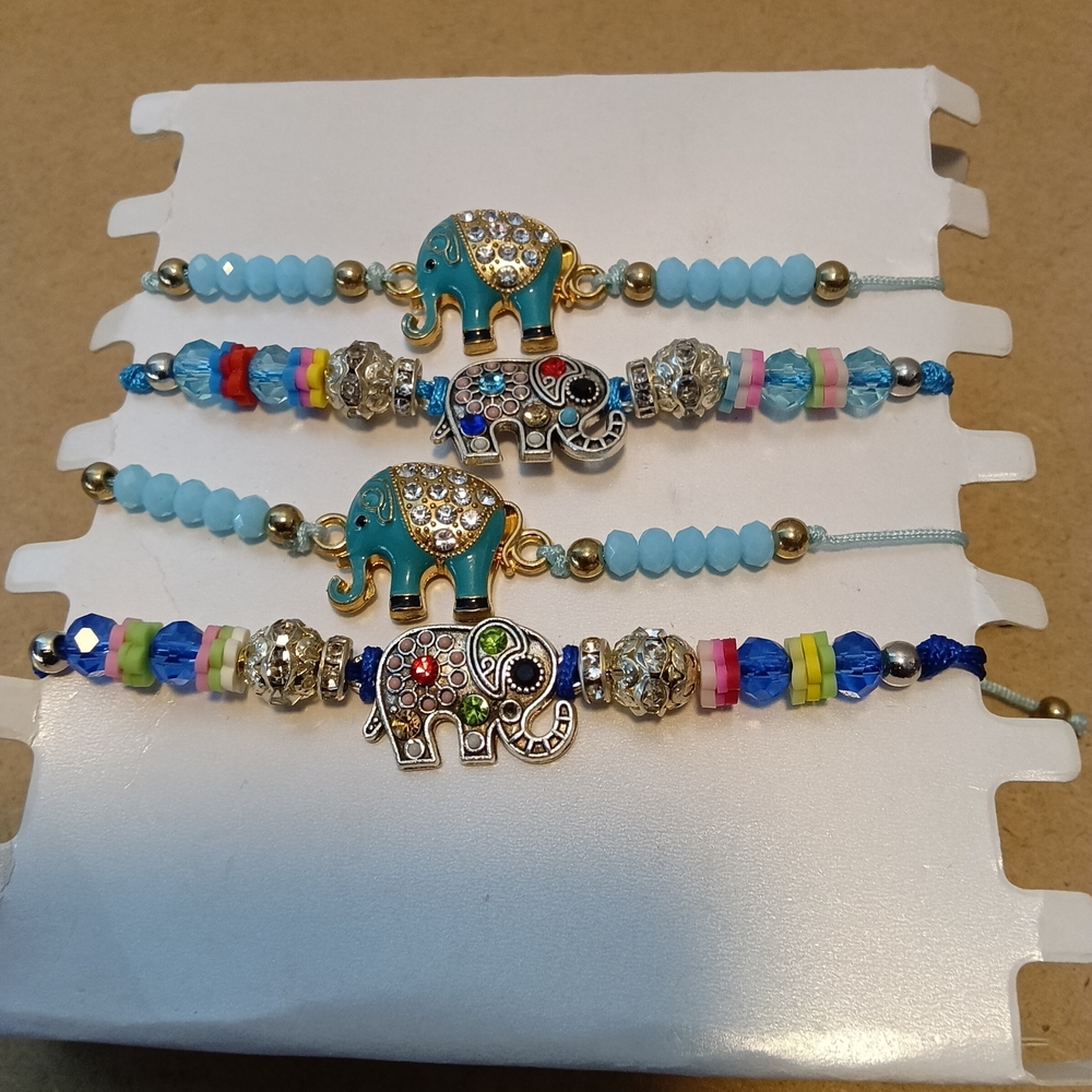 Colorful Elephant Charm Bracelets